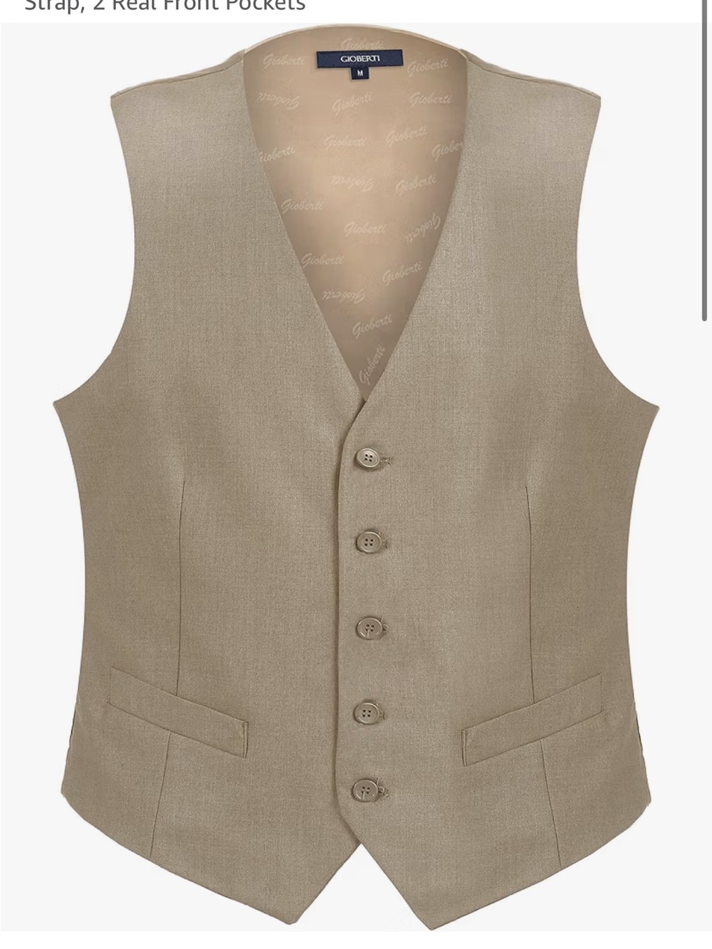 Gioberti Men's Beige Linen-Blend Waistcoat Vest